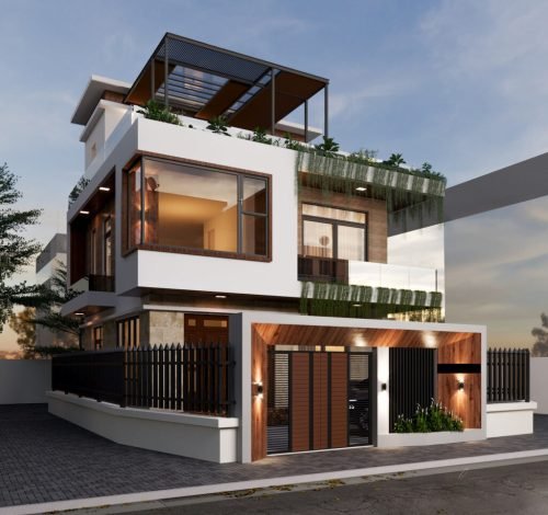 4437.Exteriors House Scenes 3dsmax File free download by Hoang Kts